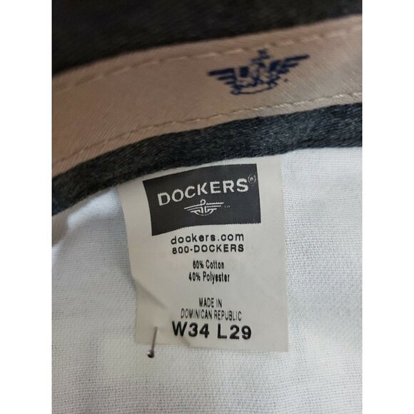 Dockers ~Men's 34×29~ Gray Classic Fit Pleated Pants No Wrinkle Twill NWT $48.00 - Picture 11 of 12